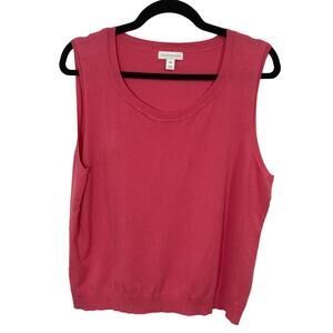 Charter Club preppy career Barbiecore knit sweater shell top silk blend size XXL